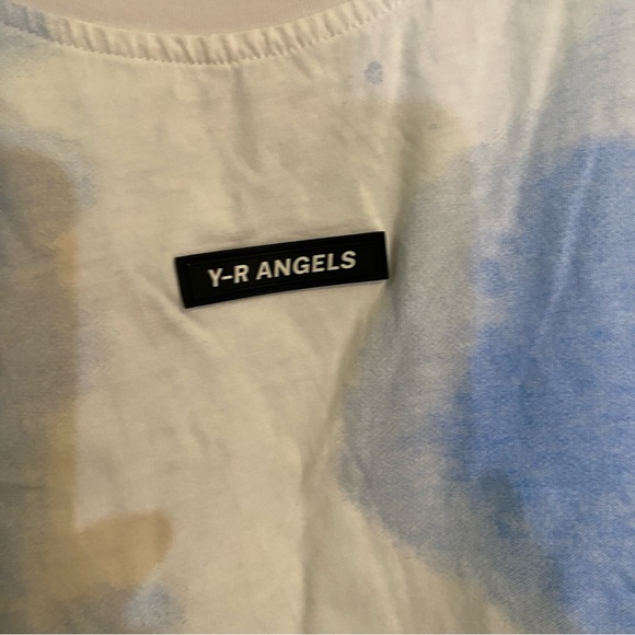 Y-R Angels crop top “CONFESSION” tie dye SZ M GUC, oversized cloud pattern - Picture 8 of 9